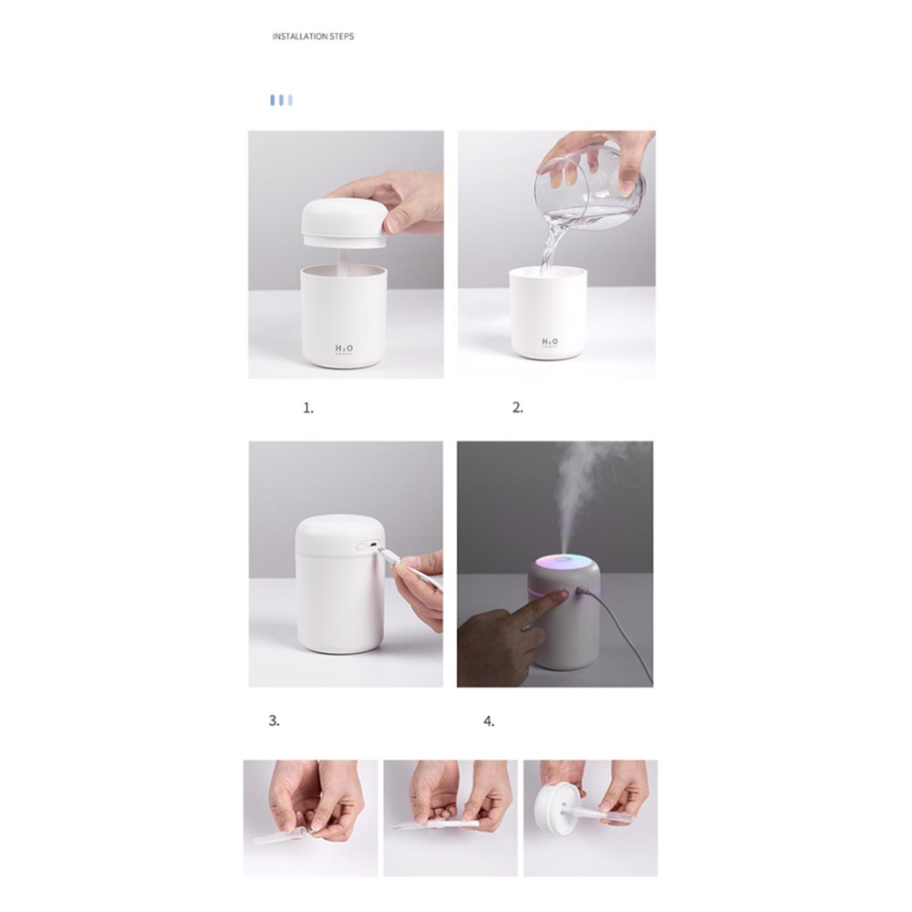 Mini Air Humidifier & Aroma Oil Diffuser - 300ml Capacity with Colorful Night Light 🌟💧