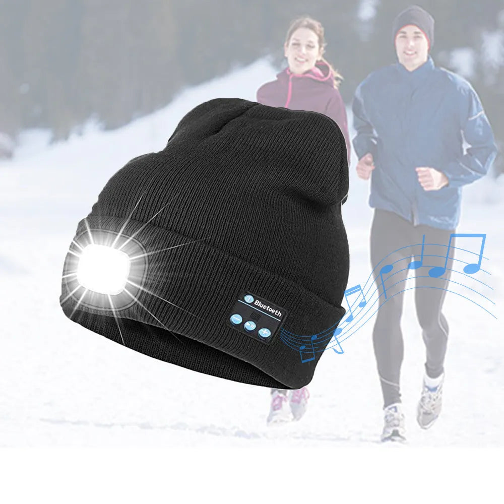 Vibe Geeks Bluetooth Music Knitted Hat with LED Lamp Cap- USB Charging-2