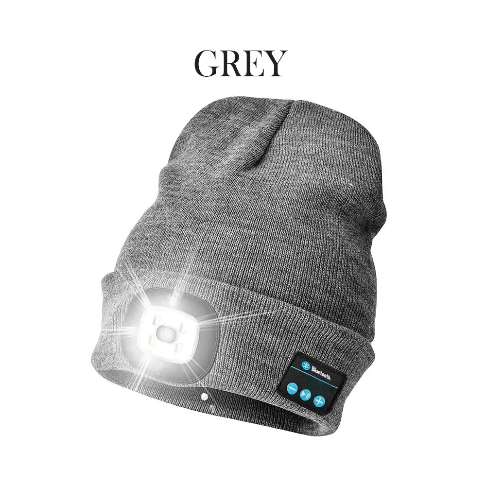 Vibe Geeks Bluetooth Music Knitted Hat with LED Lamp Cap- USB Charging-7