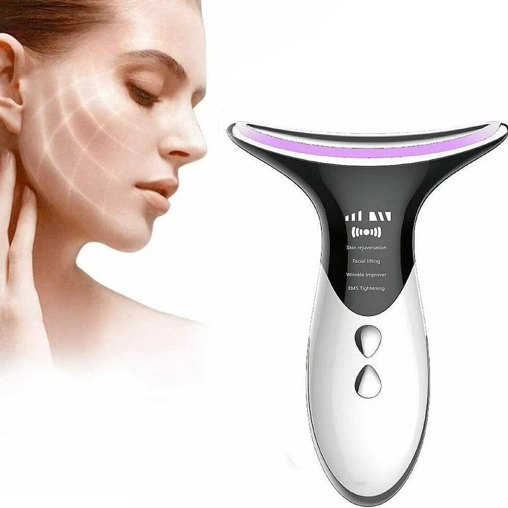 Vibe Geeks Skin Rejuvenation EMS LED Photon Therapy Neck Massager- USB Charging-2