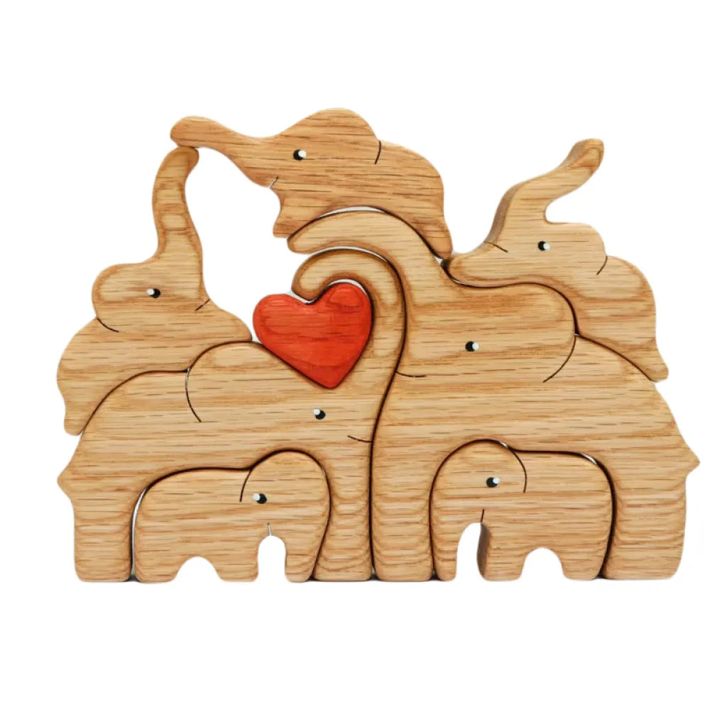 Vibe Geeks Wooden Elephant Family Stackable Figurine Composite Ornament-10