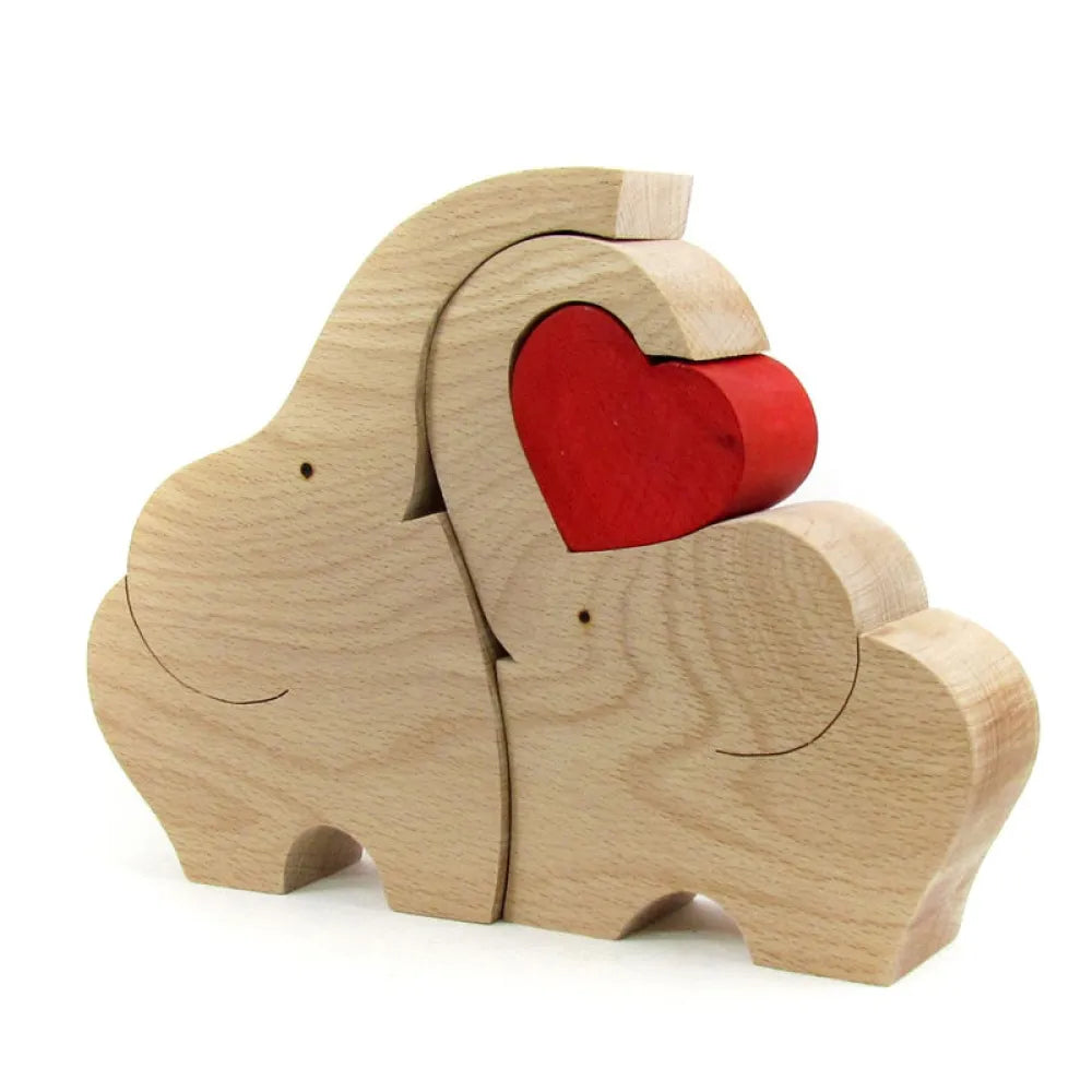 Vibe Geeks Wooden Elephant Family Stackable Figurine Composite Ornament-5