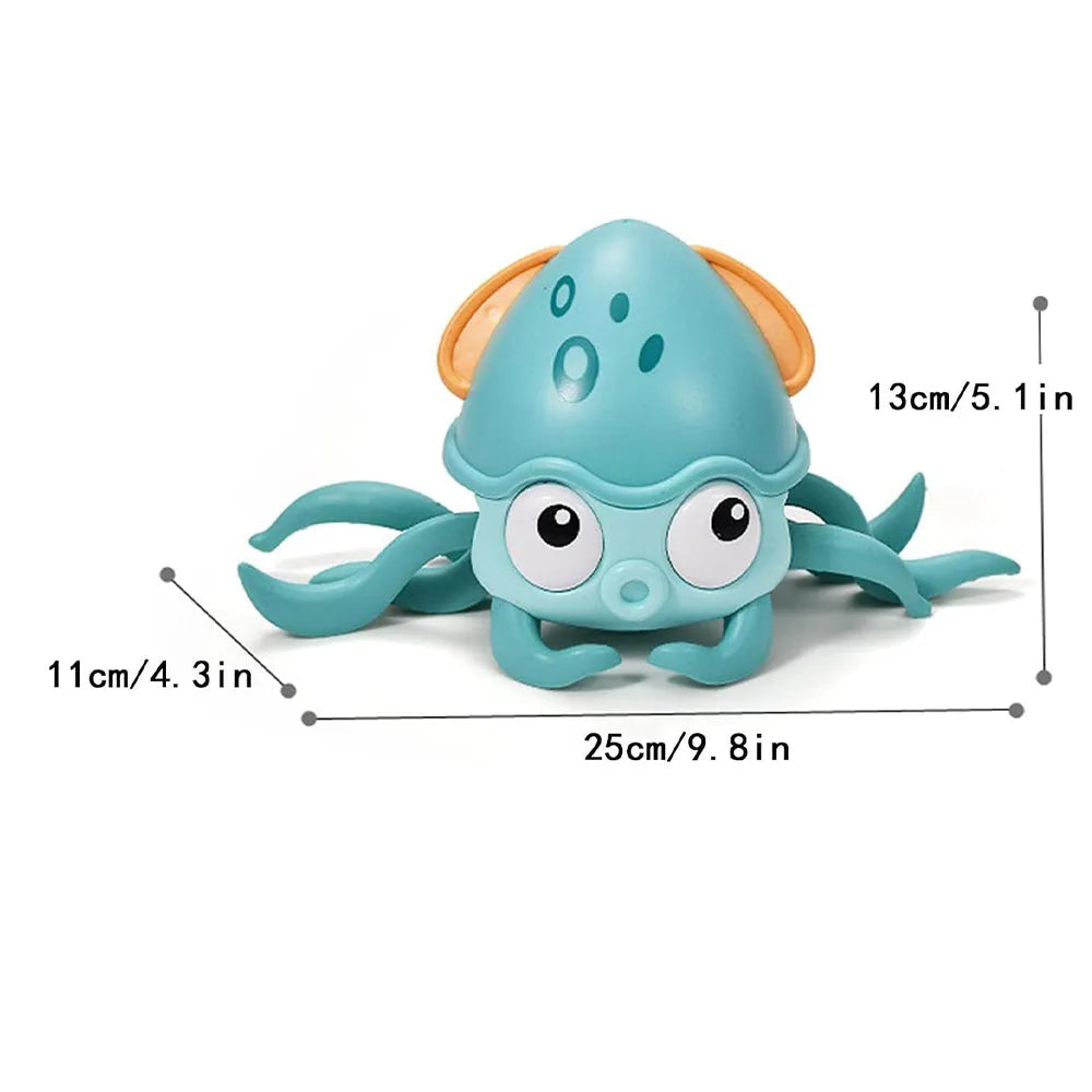 Vibe Geeks Interactive Crawling Octopus Toy with Obstacle Avoidance LED Lights Music USB -Rechargeable-3