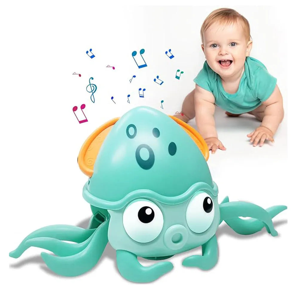 Vibe Geeks Interactive Crawling Octopus Toy with Obstacle Avoidance LED Lights Music USB -Rechargeable-4