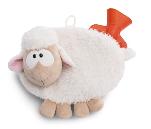 NICI Hot Water Bottle Sheep | 350ml | 25cm White | Plush Cover for Warmth | Rubber Hot Water Bottle in Animal Shape for Kids 10 Months and Up by PDPro