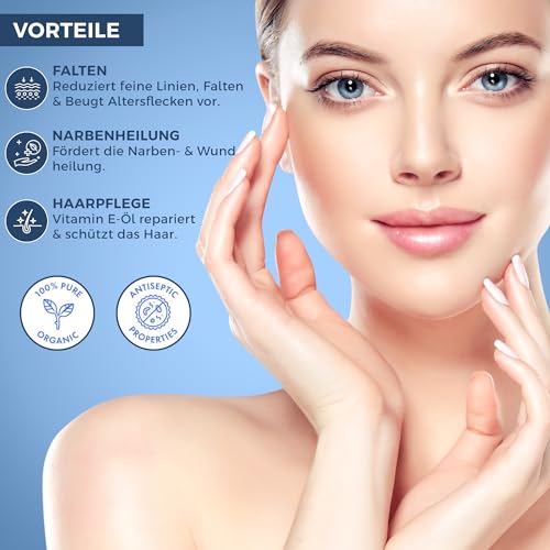 KANZY Vitamin E Öl Bio Tropfen für Kosmetik 60ml – 100% natürliches d-Alpha-Tocopherol by PDPro