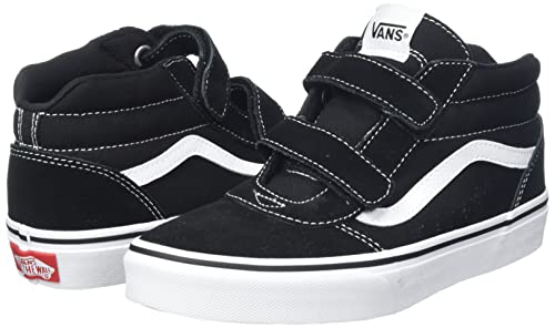 Vans Unisex Boys Ward Mid V Sneaker - (Suede/Canvas) Black/White by PDPro