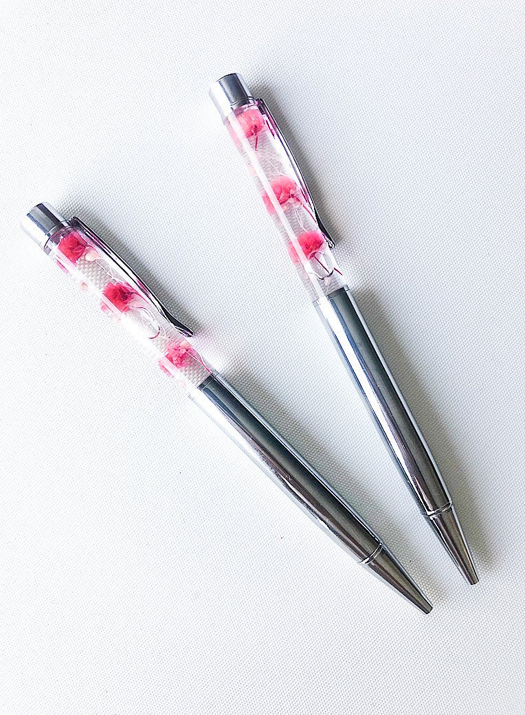 Luxury Floral Pen - Silver-0