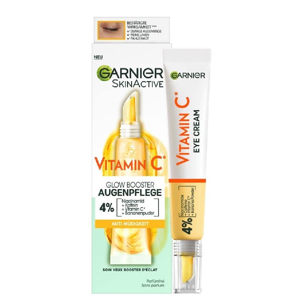 Garnier - Vitamin C Anti-Fatigue Eye Cream by PDPro | Brightening & Firming Eye Care for Dark Circles & Fine Lines | 15ml