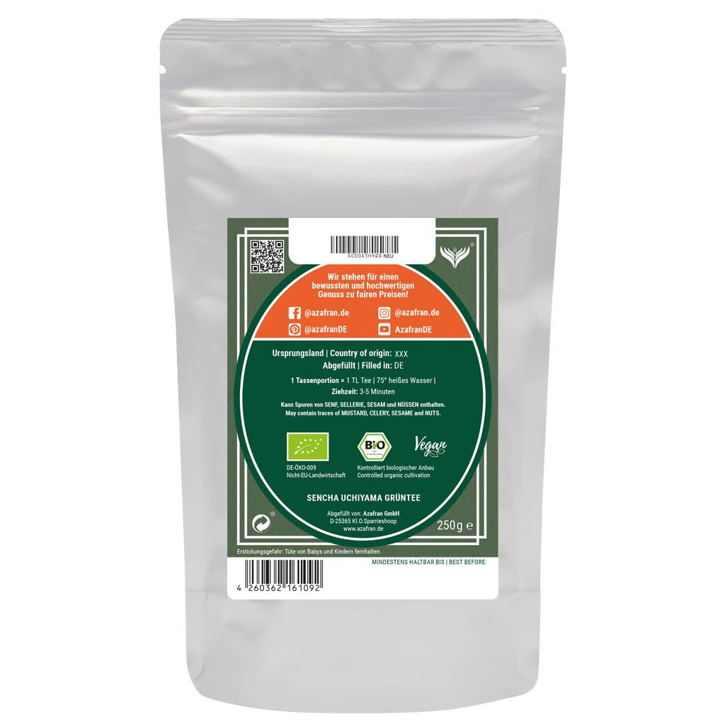 Tè verde Sencha giapponese biologico Azafran: un assaggio del miglior tè giapponese 250 g by PDPro