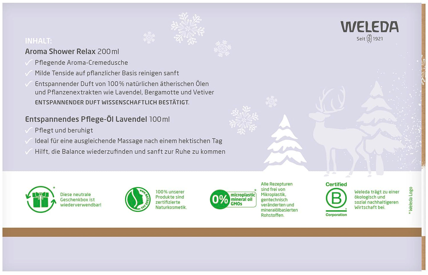 WELEDA Bio Geschenkset – Naturkosmetik mit Relax Duschgel & Lavendel Körperöl by PDPro