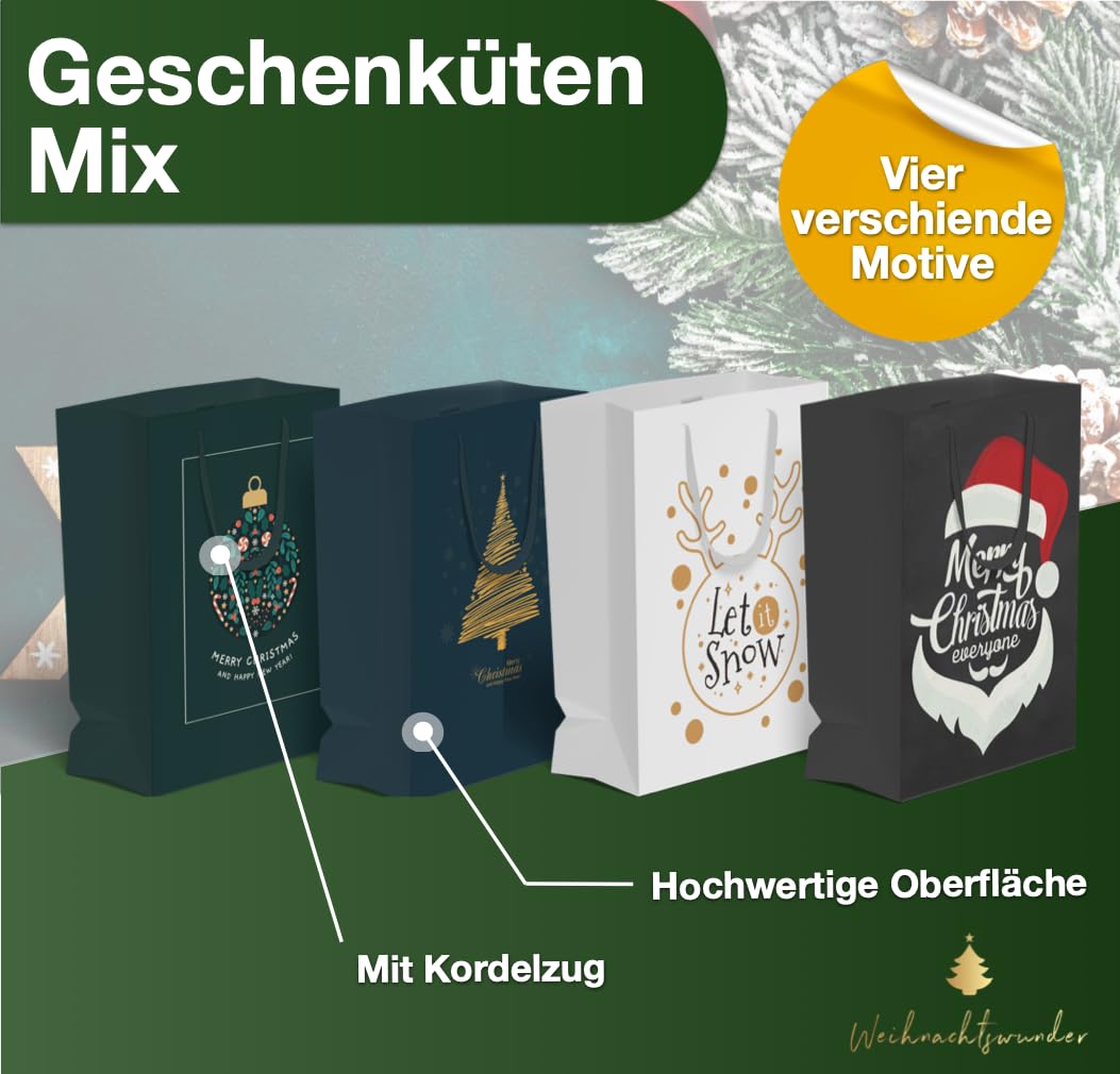 Das ultimative Weihnachtswunder: Weihnachtswunder® 12x XXL-Geschenktüten by PDPro