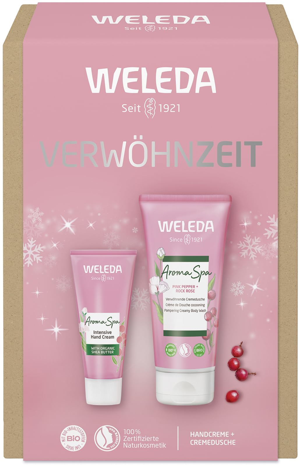 WELEDA Bio Weihnachtsgeschenkset - AROMA SPA Limited Edition Duschgel &amp; Handcreme by PDPro