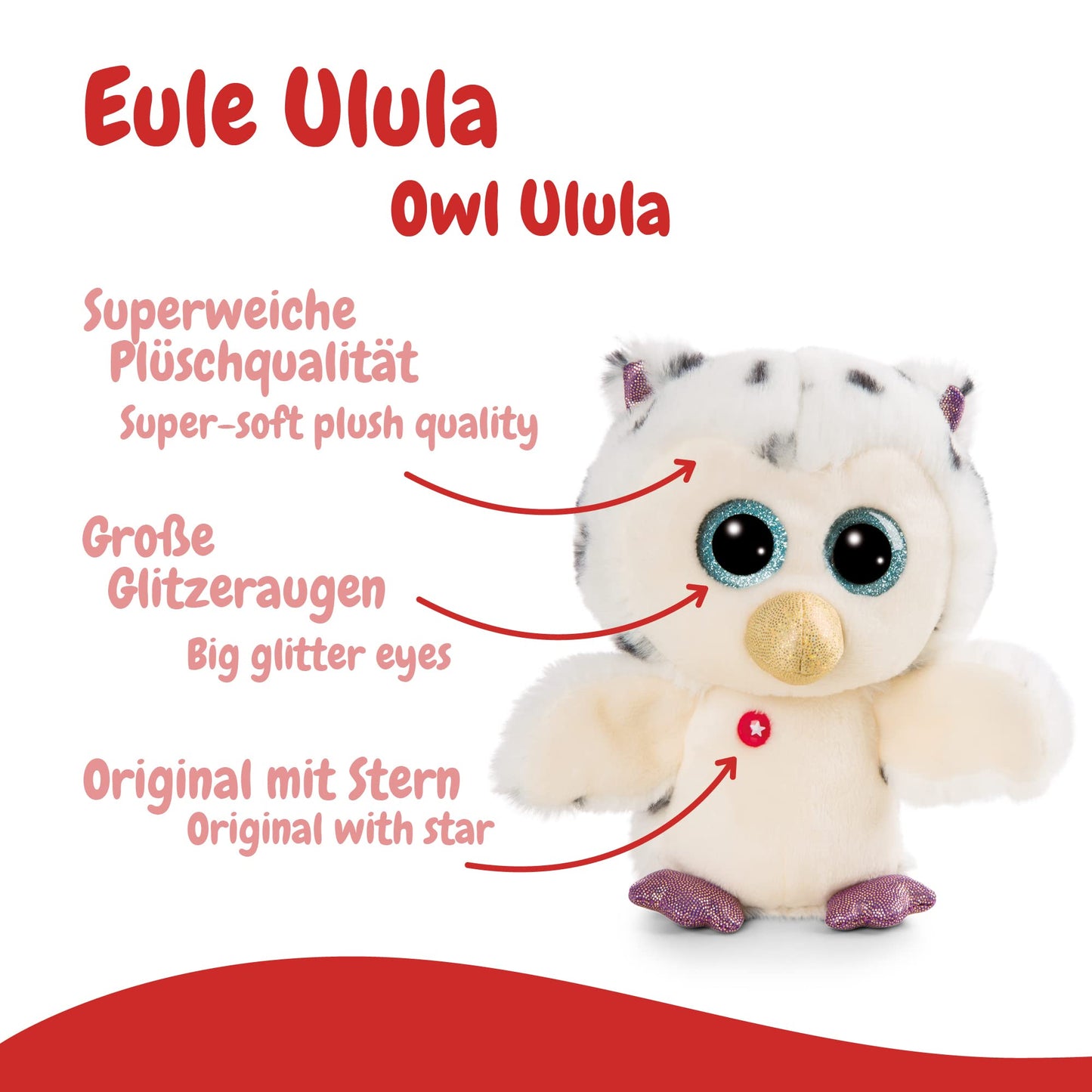 NICI Glubschis Owl Ulula 15cm GREEN - Adorable and Sustainable Plush Toy for Kids and Collectors, Winter Edition by PDPro