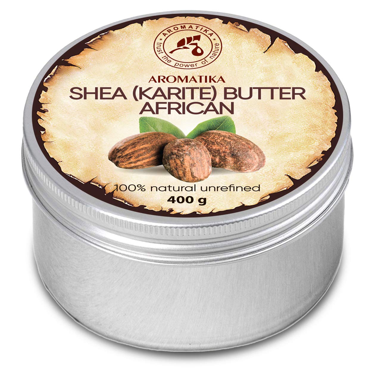 Sheabutter, kaltgepresst und unraffiniert, 400 g by PDPro – reine und natürliche Karité-Körperbutter aus Ghana