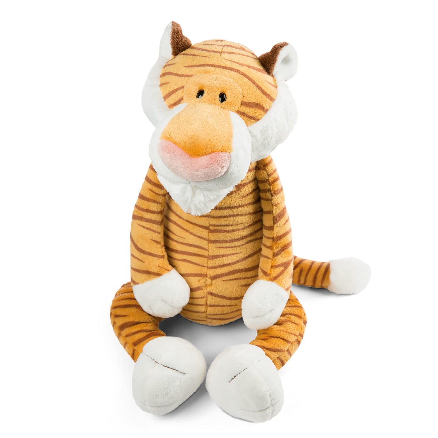 NICI Tiger-Lilly Plush Toy 50 cm – Sustainable Stuffed Animal for Kids by PDPro – Eco-Friendly Cuddly Toy from the Wild Friends Go Green Collection – Brown/White