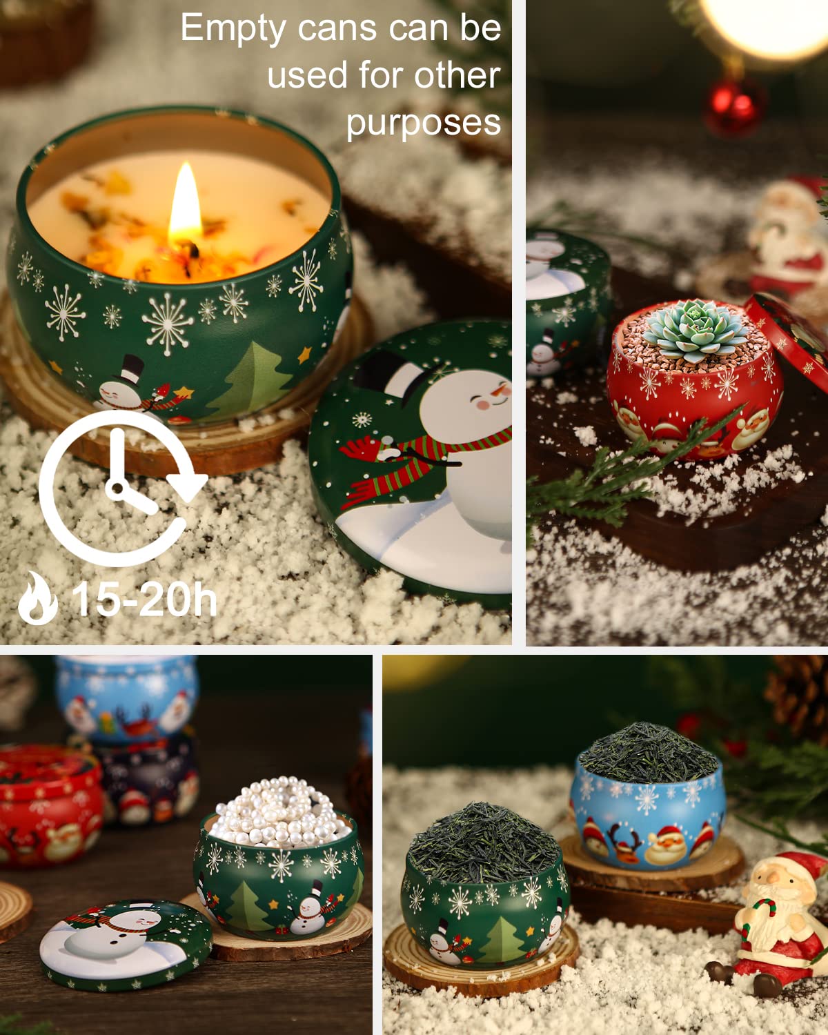 NEFLSI Set di candele profumate da 8 pezzi | Set regalo di Natale per donne | Candele per aromaterapia | Cera di soia naturale per la festa della mamma, Natale, compleanno, San Valentino, bagno, yoga by PDPro