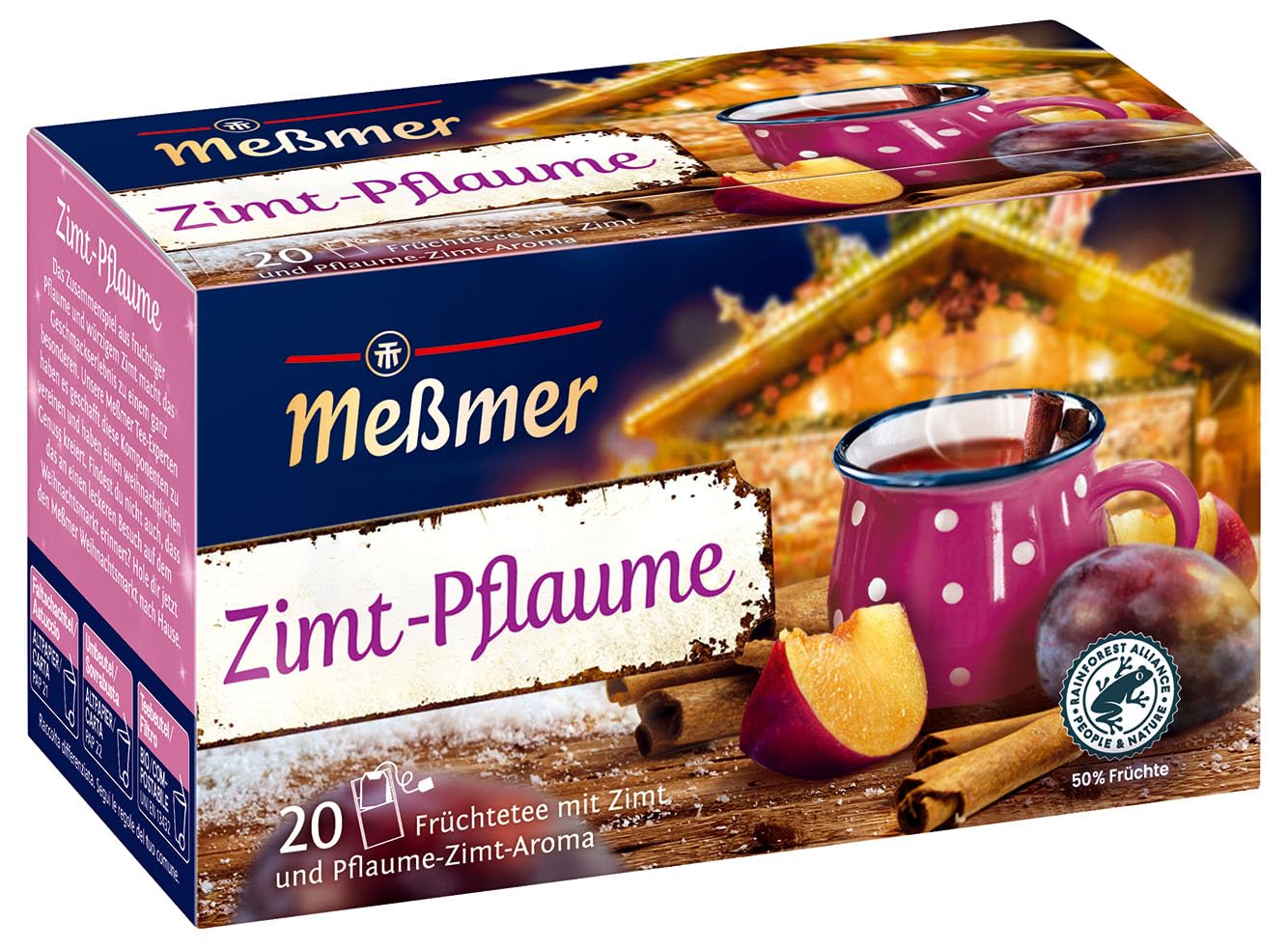 Meßmer Cinnamon Plum | Fruit Tea with Cinnamon and Plum-Cinnamon Flavor | 20 Teabags | Vegan | Gluten-Free | Lactose-Free by PDPro