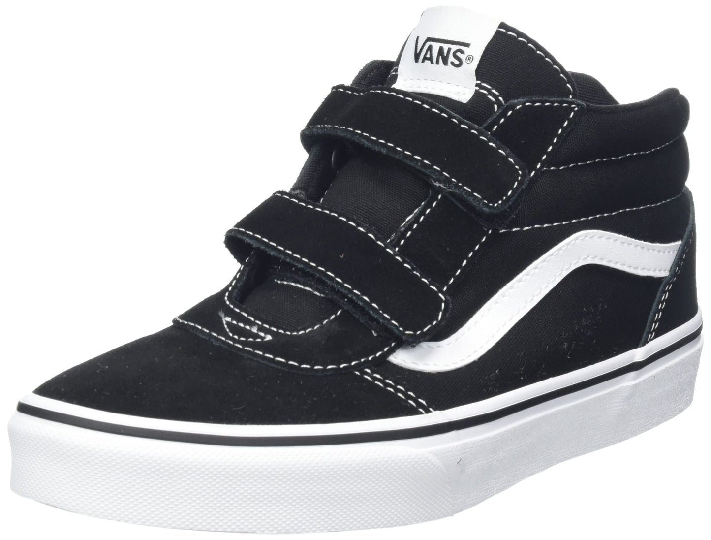 Vans Unisex Boys Ward Mid V Sneaker - (Suede/Canvas) Black/White by PDPro