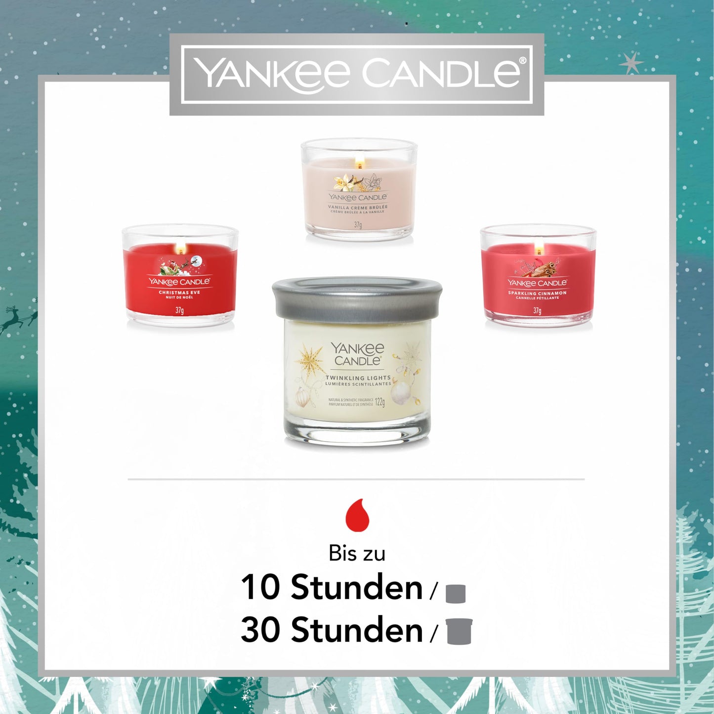 Set regalo Yankee Candle | 3 candele votive profumate e 1 candela piccola Signature Tumbler | Collezione Bright Lights by PDPro