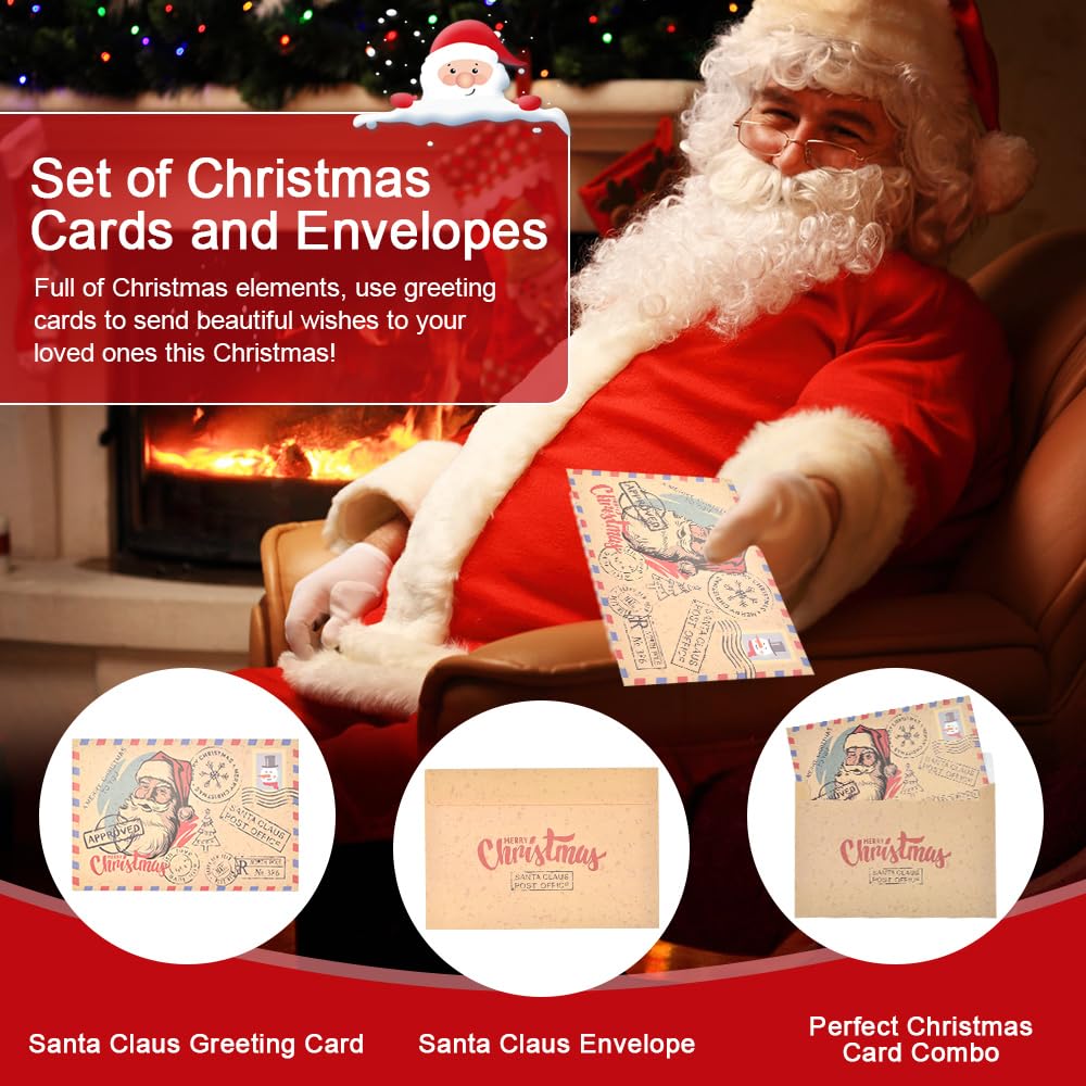 KBNIAN 16-Piece Christmas Card Set with Envelopes – Simple Retro Holiday Postcards by PDPro