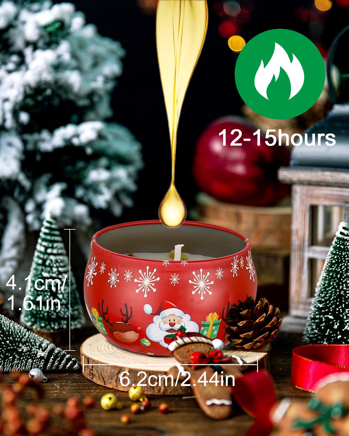 NEFLSI Set di candele profumate da 8 pezzi | Set regalo di Natale per donne | Candele per aromaterapia | Cera di soia naturale per la festa della mamma, Natale, compleanno, San Valentino, bagno, yoga by PDPro