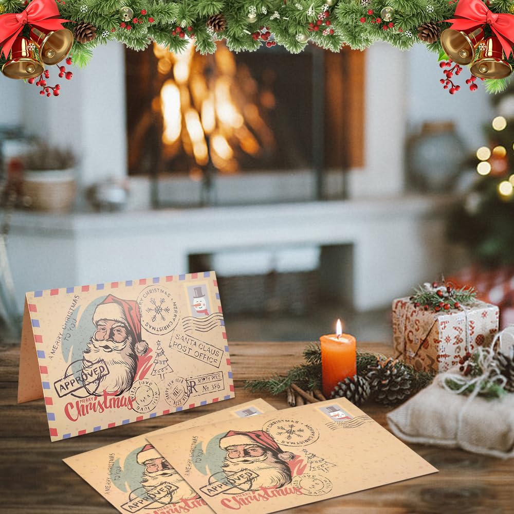 KBNIAN 16-Piece Christmas Card Set with Envelopes – Simple Retro Holiday Postcards by PDPro