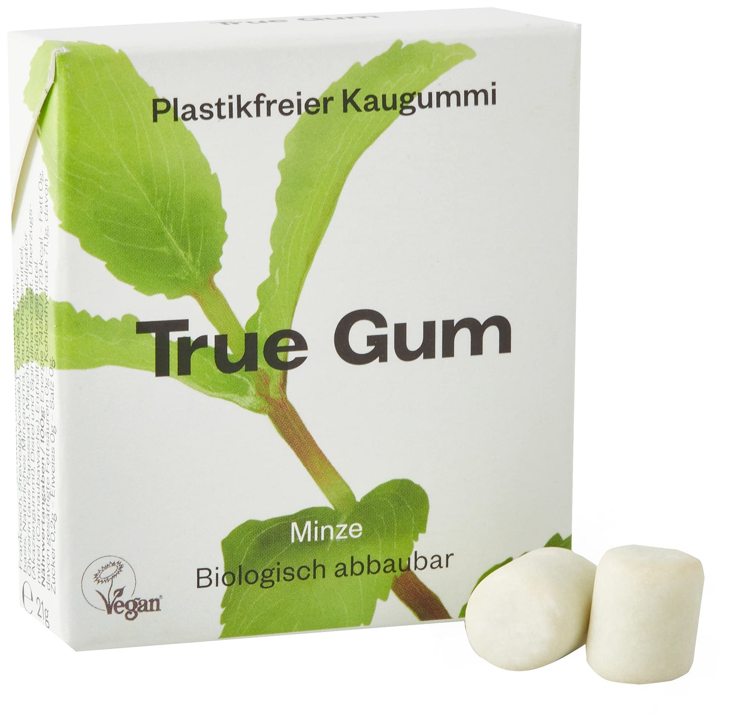 True Gum – Mint | Plastikfreier Kaugummi | Biologisch abbaubar | Vegan 21 g by PDPro