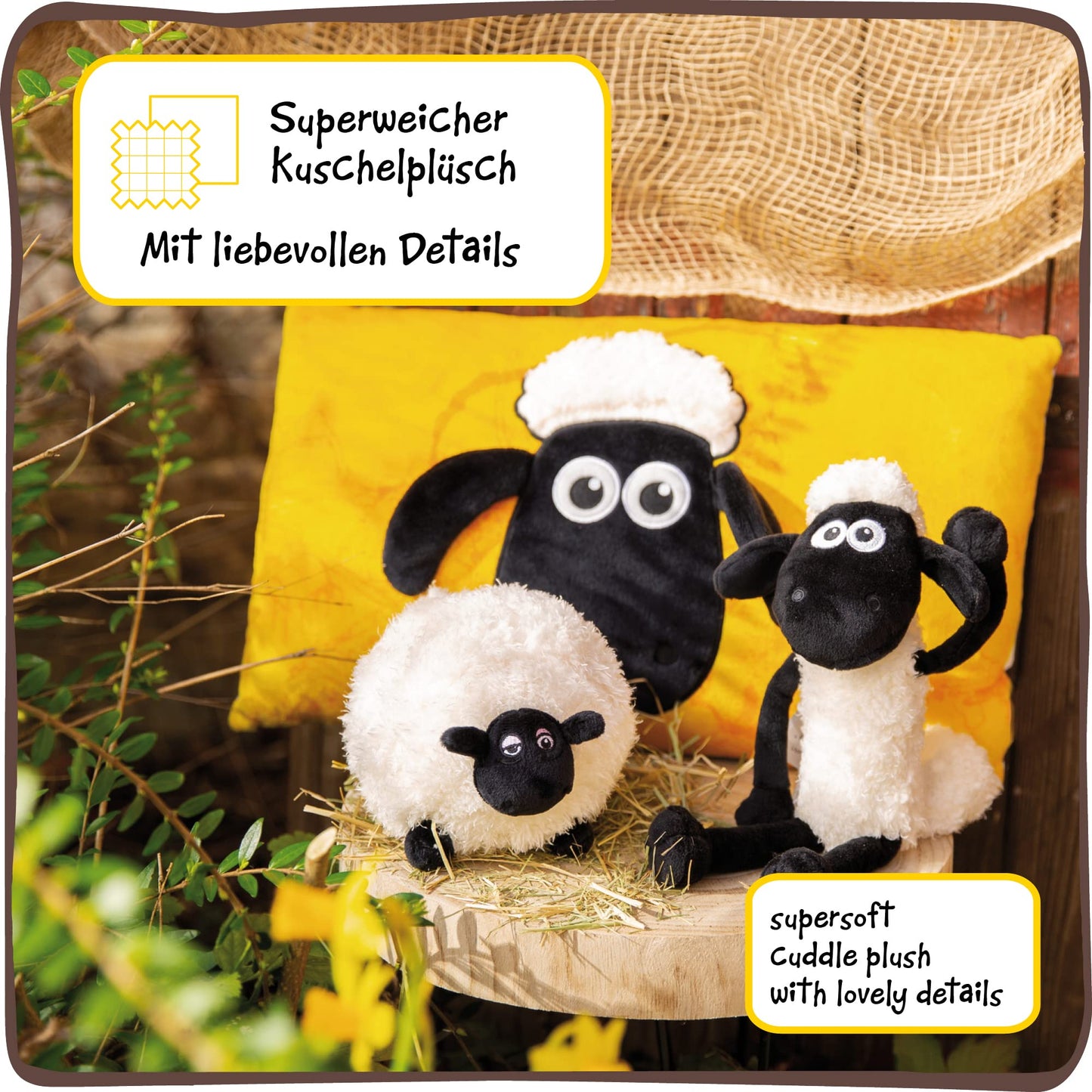 NICI Shaun the Sheep Plush Toy 35 cm – Adorable Stuffed Animal for Kids and Infants – Soft Cuddly Toy for Play and Snuggles – Collectible Plush Animals by PDPro