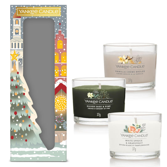 Yankee Candle Gift Set - 3 Scented Filled Signature Votive Candles - Perfect Christmas Gifts for Her by PDPro