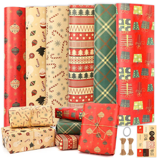 Farerkass Weihnachtsgeschenkpapier-Set – 6 Bögen à 70 x 50 cm by PDPro