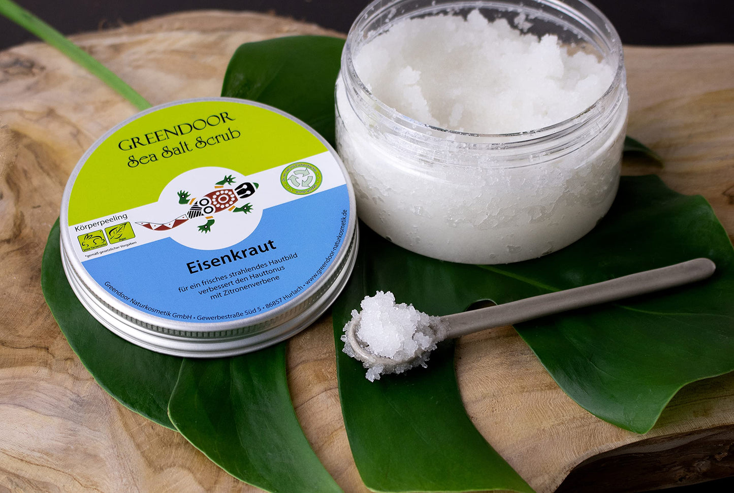 GREENDOOR Sea Salt Scrub Verbena, 280g - Vegan, Citrusy Fragrance, Natural Body Scrub Without Microplastics or Preservatives, Natural Cosmetics by PDPro