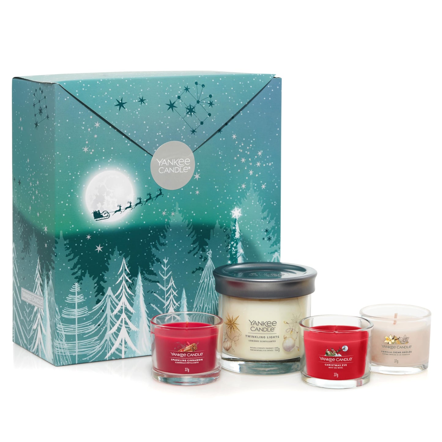 Set regalo Yankee Candle | 3 candele votive profumate e 1 candela piccola Signature Tumbler | Collezione Bright Lights by PDPro