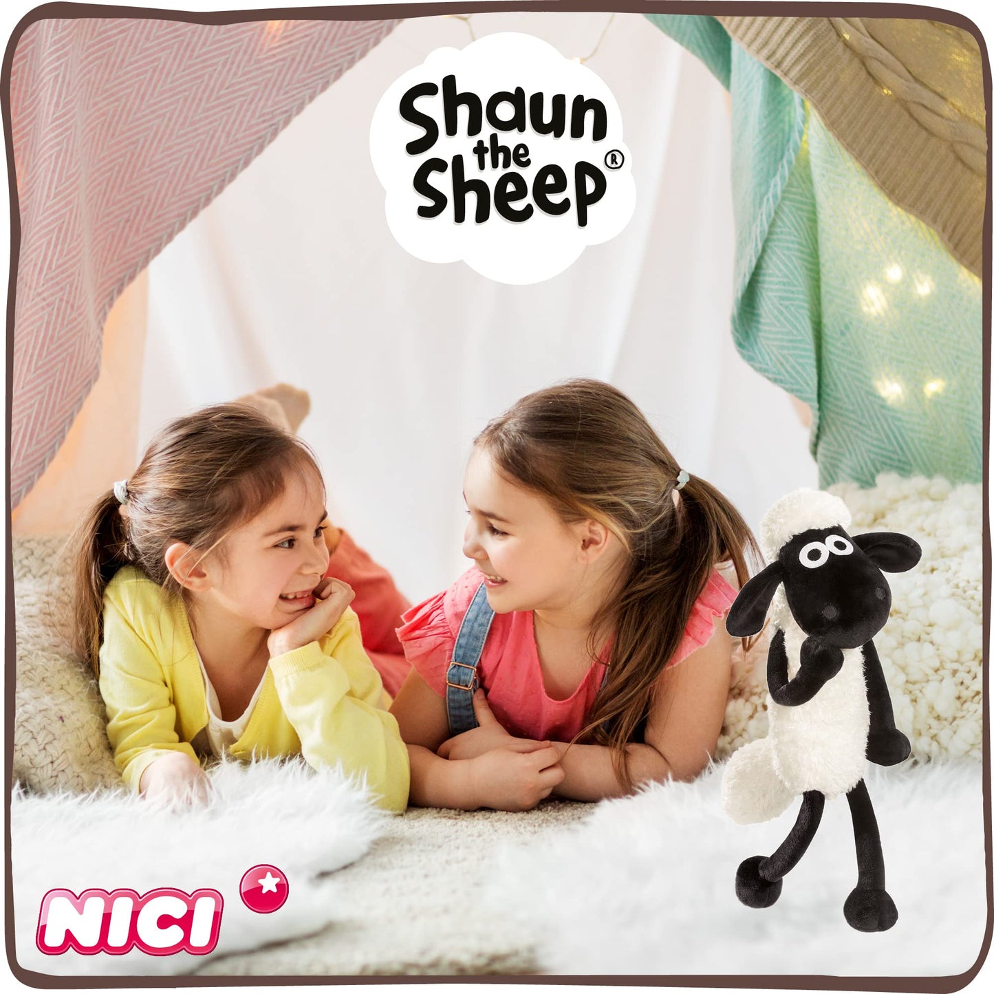 NICI Shaun the Sheep Plush Toy 35 cm – Adorable Stuffed Animal for Kids and Infants – Soft Cuddly Toy for Play and Snuggles – Collectible Plush Animals by PDPro