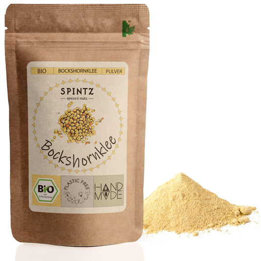 SPINTZ® Organic Fenugreek Powder 500g by PDPro – Plastic-Free and Sustainably Packed | Ground Fenugreek Seeds | Vegan Fenugreek Spice | Ideal for Indian Cuisine