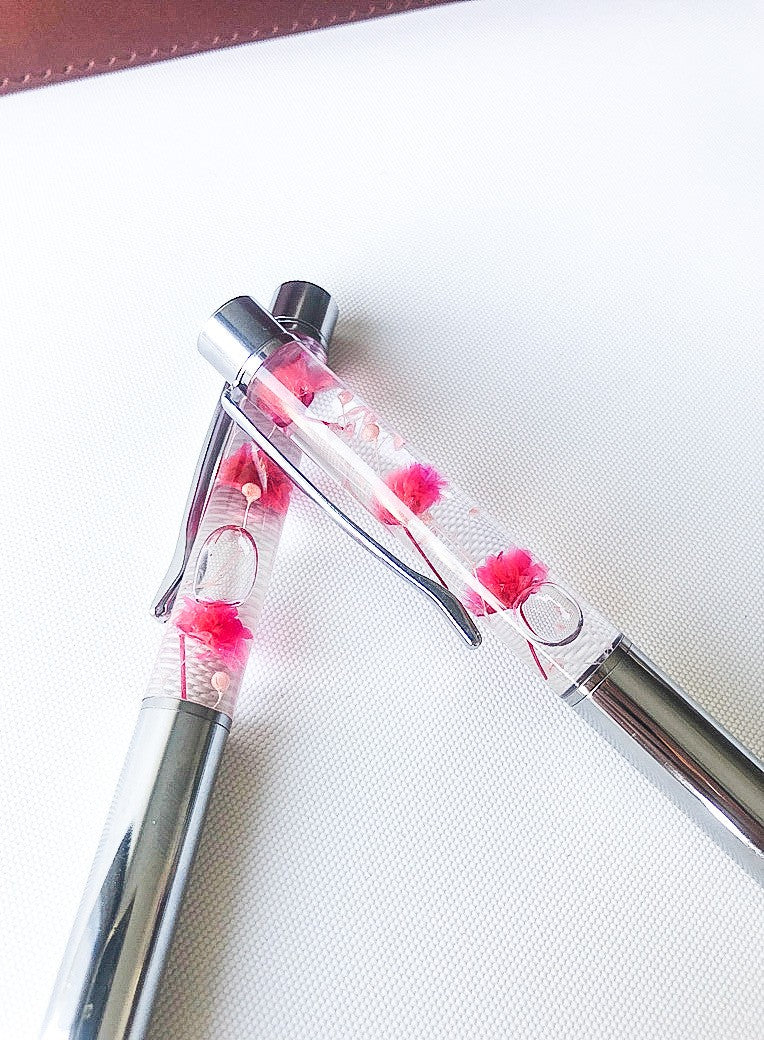 Luxury Floral Pen - Silver-1