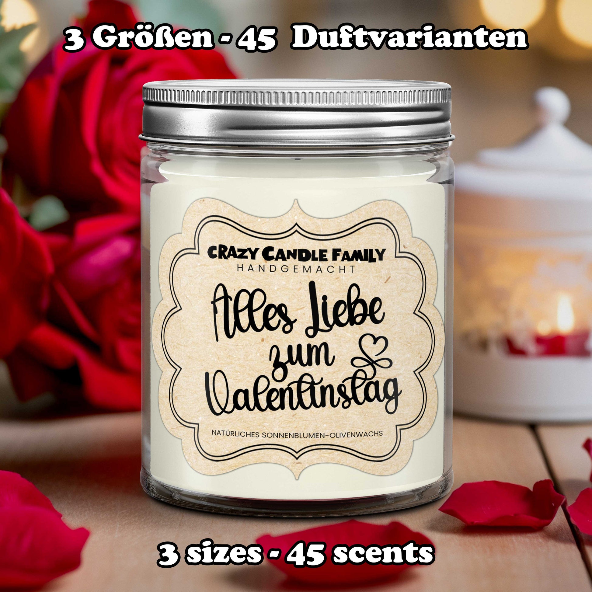 Alles Liebe zum Valentinstag - Personalisierte Valentinstag Kerze Valentinstag Geschenk für Sie Geschenk für Valentinstag Geschenke für Frau-0