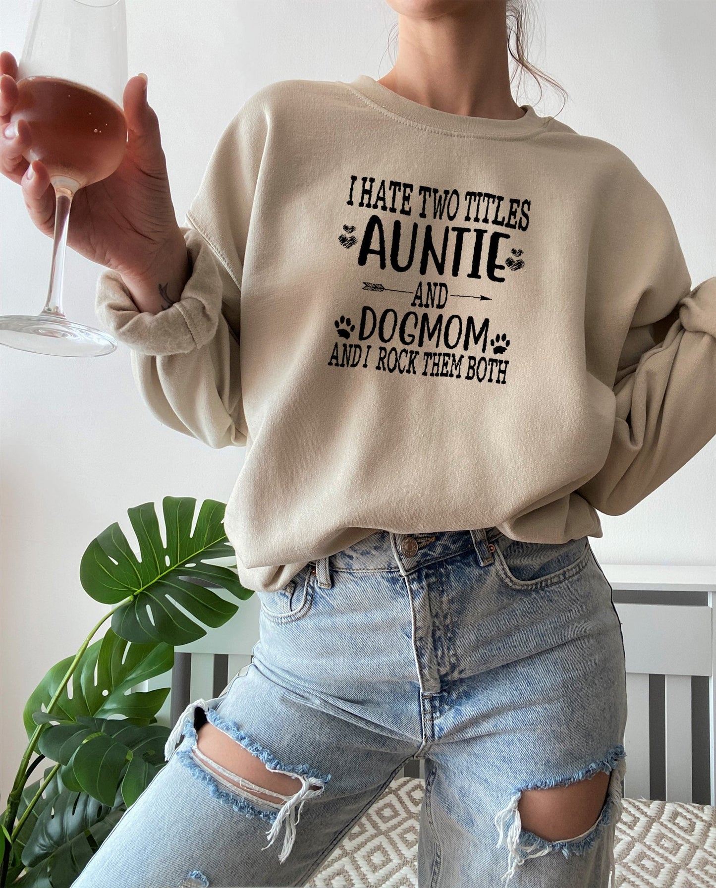 Auntie & Dogmom Sweat Shirt-1