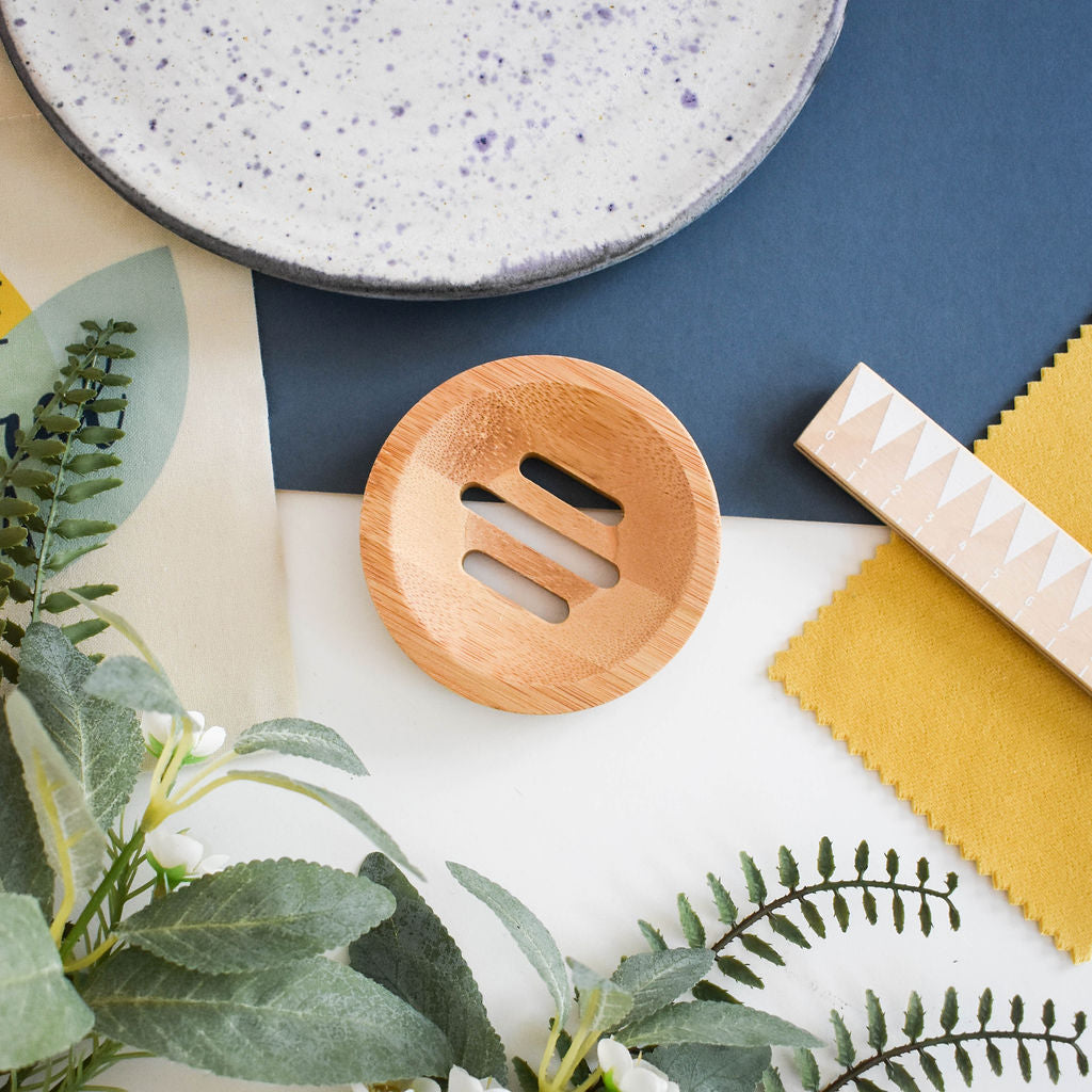 Shampoo / conditioner Bar sized Bamboo Draining Dish-0