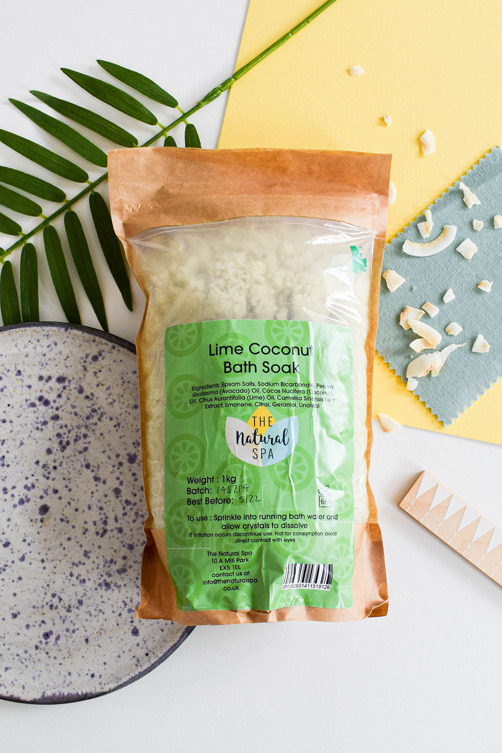 1kg Lime and Coconut Bath Soak - Compostable pouch-1