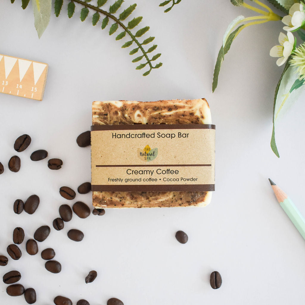 Creamy Coffee Soap Bar - Naturally exfoliating - - 3 different styles-2