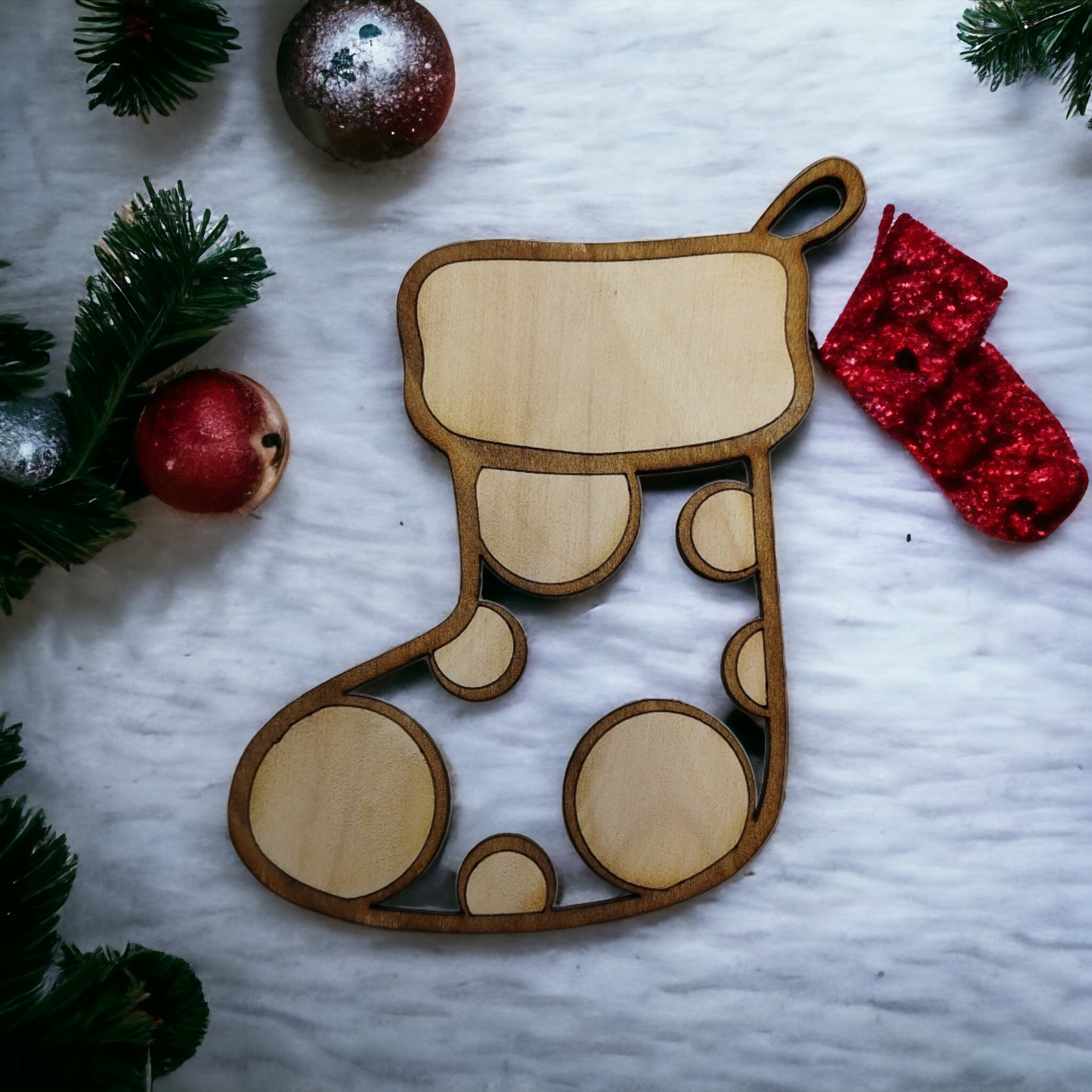 Christmas Socks Wooden Christmas Decoration-3