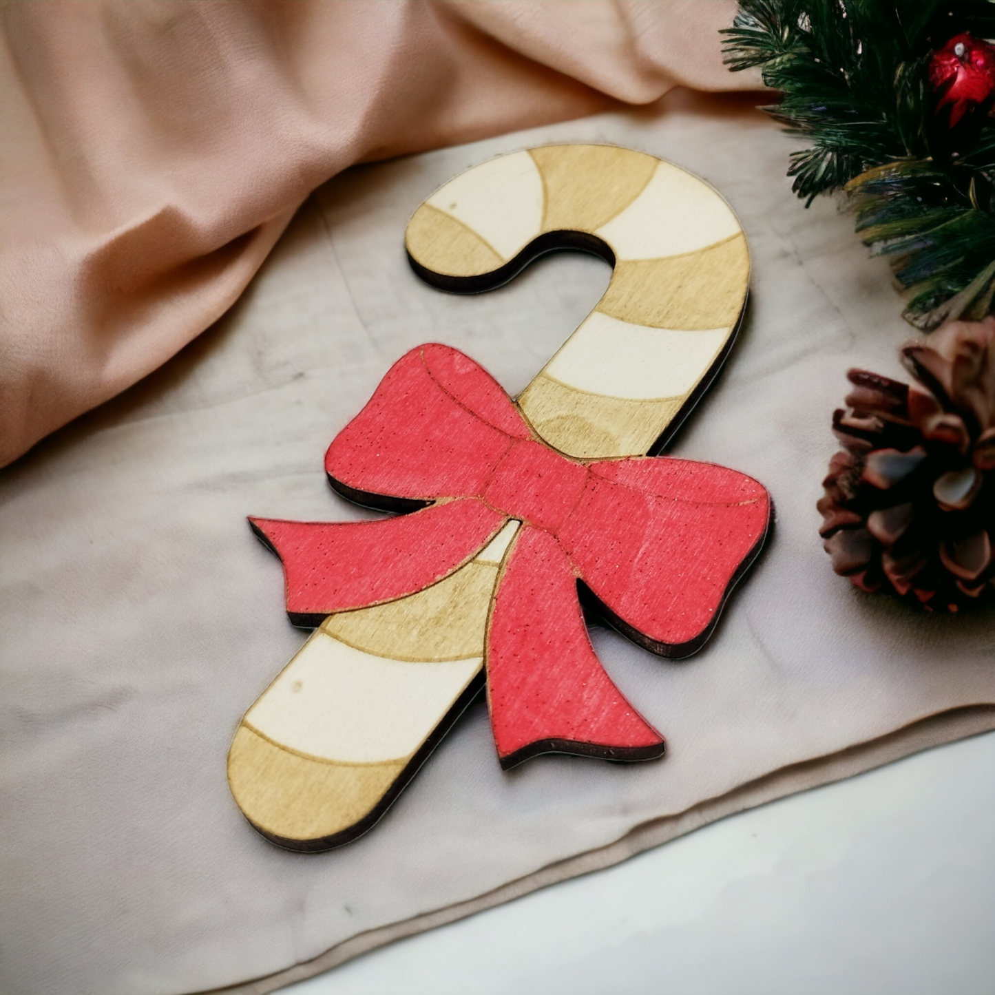 Candy Cane Wooden Christmas Decoration - Home Decor-1