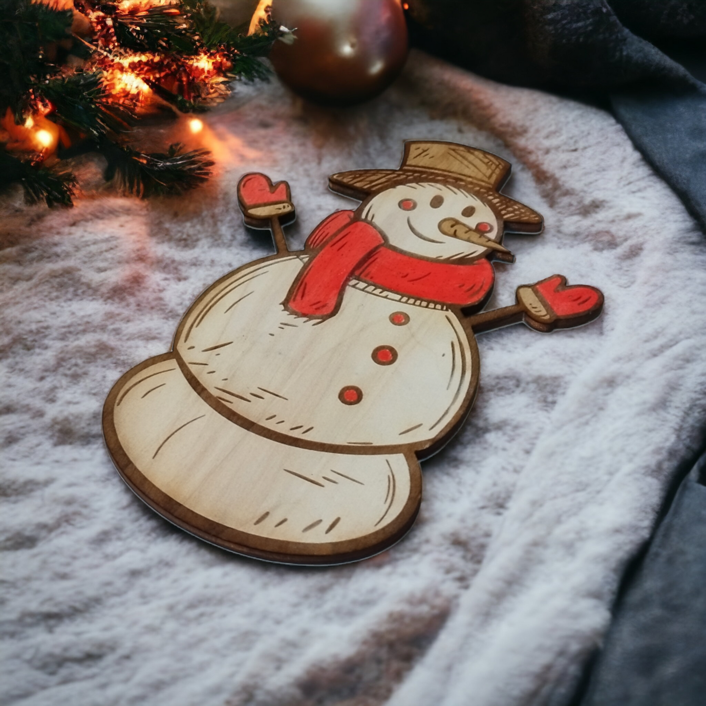 Snowman Wooden Christmas Decoration - Home Decor-0