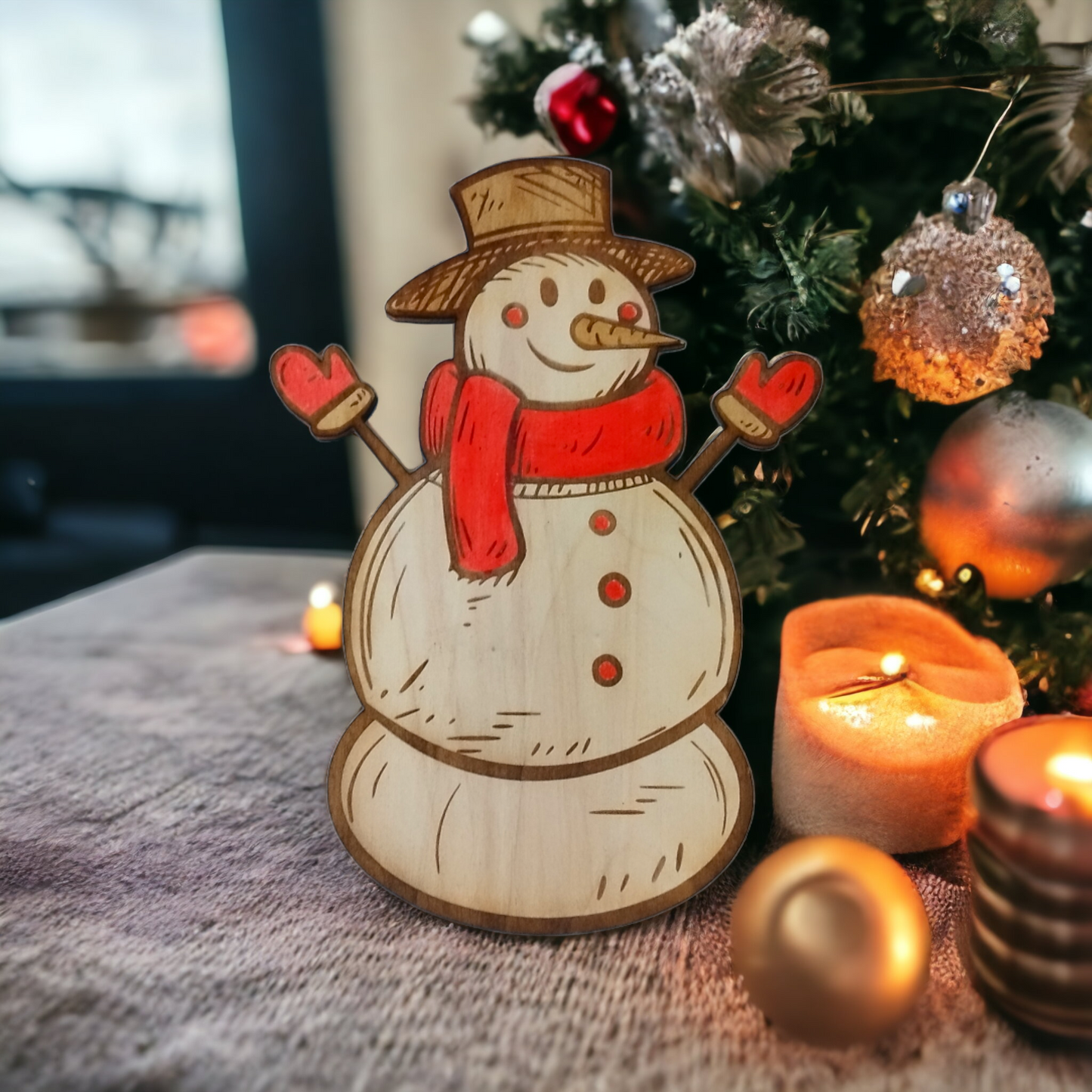 Snowman Wooden Christmas Decoration - Home Decor-1