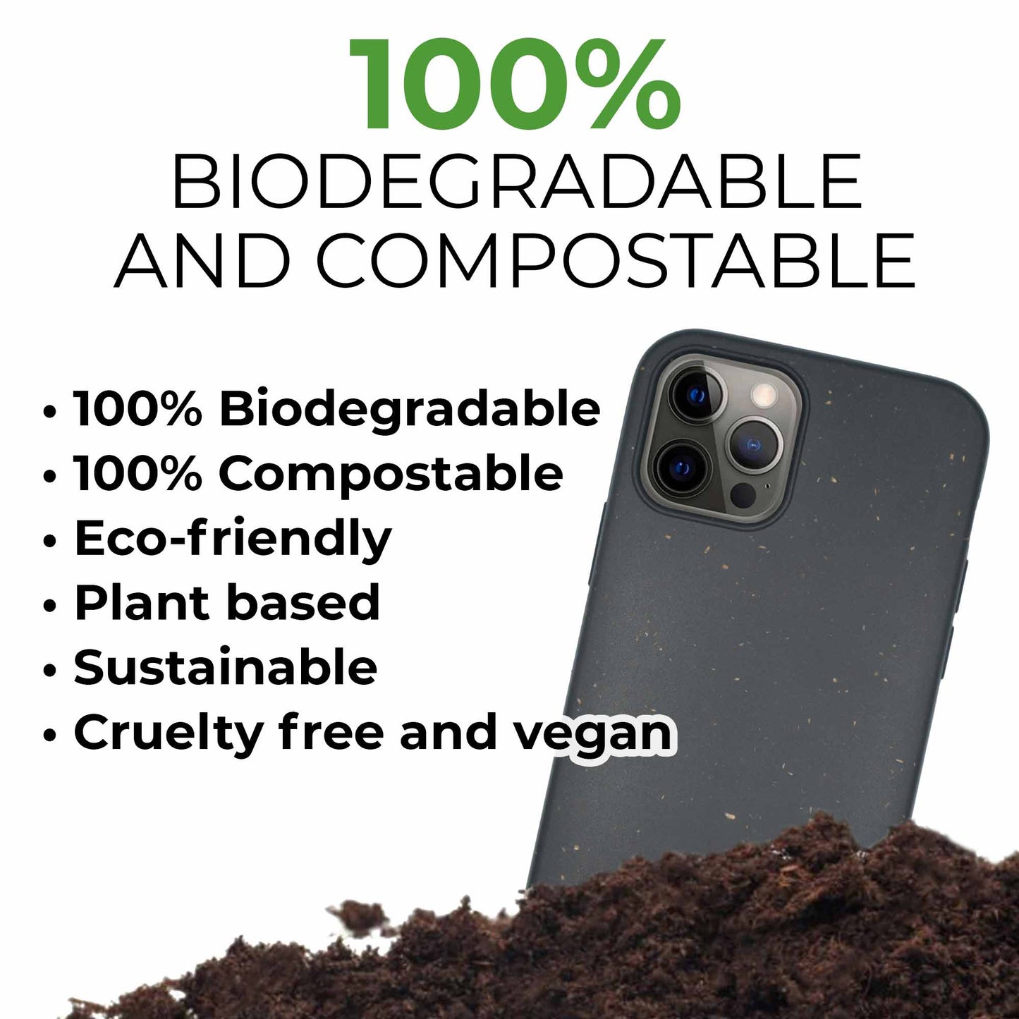 Biodegradable Personalized Phone Case - Black by PDPro