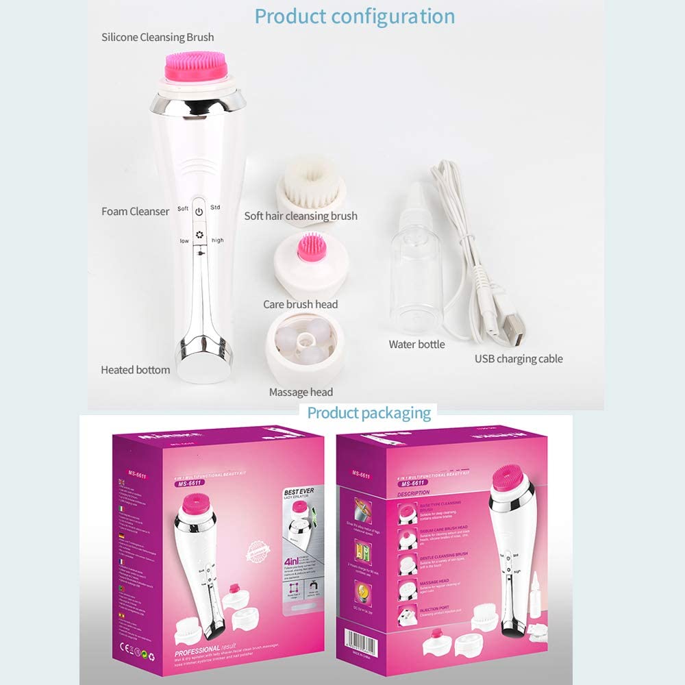 4-IN-1 ELECTRIC FACIAL CLEANSING BRUSH by PDPro