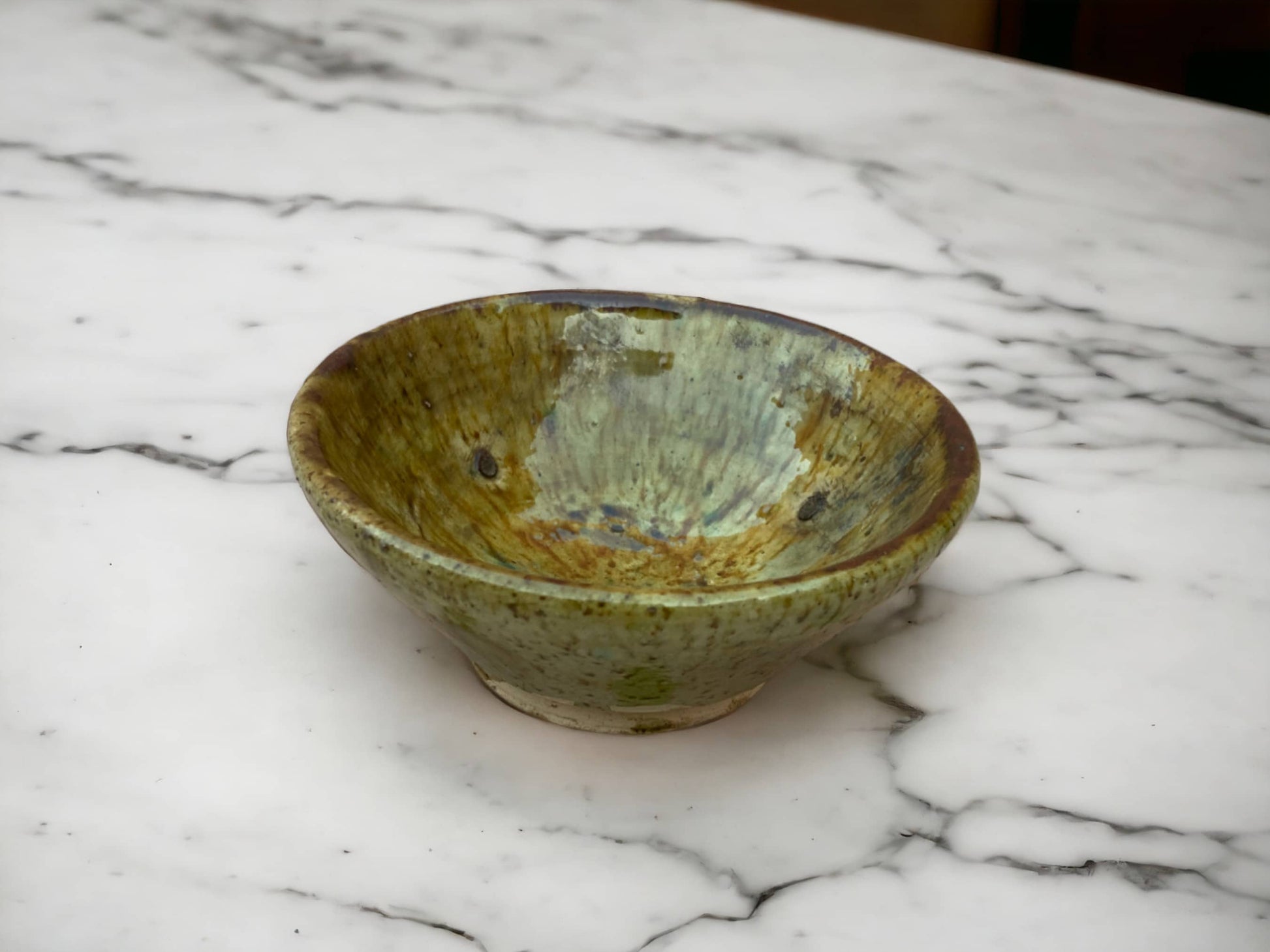 Tamegroute Bowls, Handmade Bowls, Bowls Ochre Glazed Pottery, Pedestal Bowl, Serving bowls, Salad Bowls, nesting bowls handmade in Morocco-4