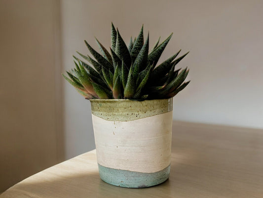 Handmade Moroccan Vintage Shaded  Glaze Tamegroute Planter/Pot: Unique Ceramic Pottery for Plants-0