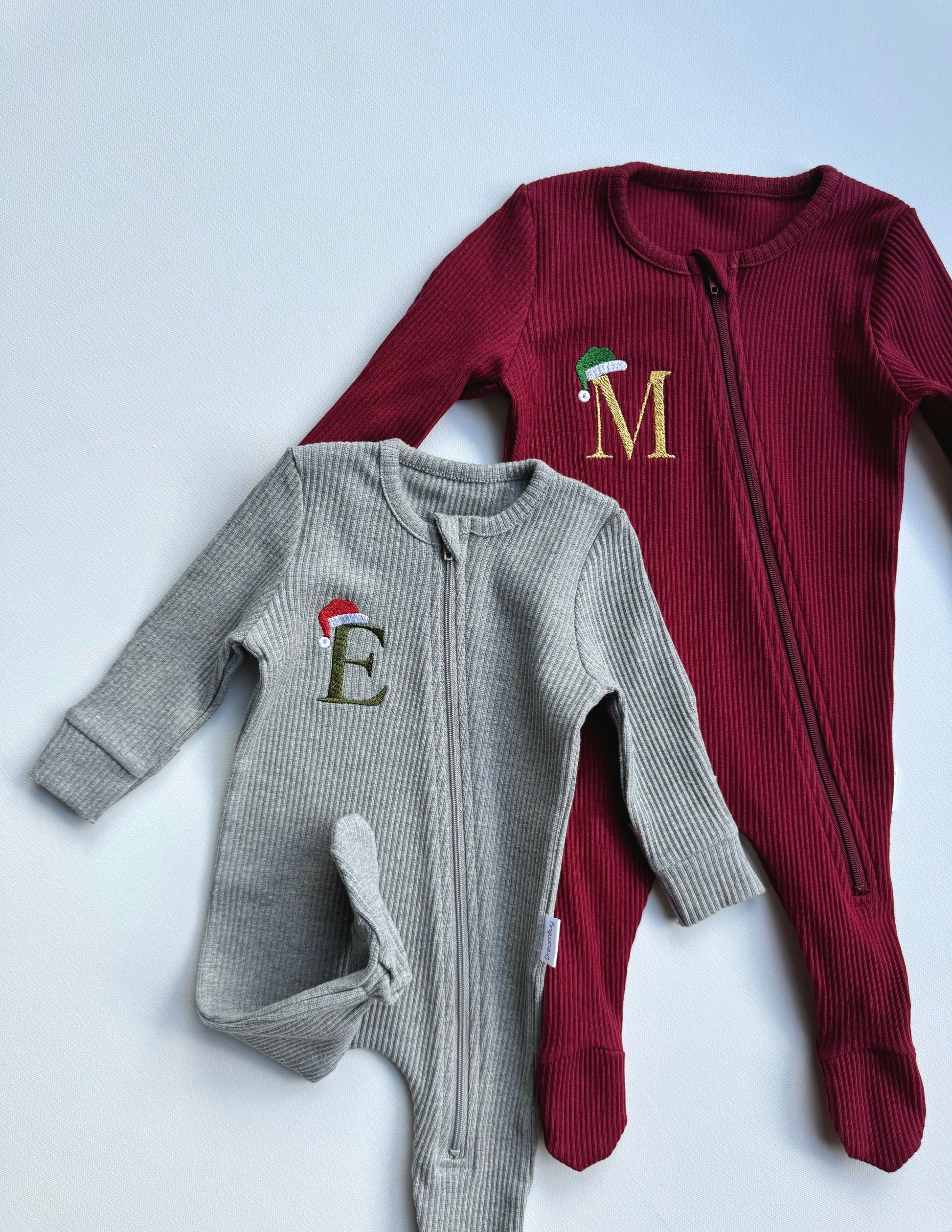 Christmas Monogram Zip Sleepsuit-1